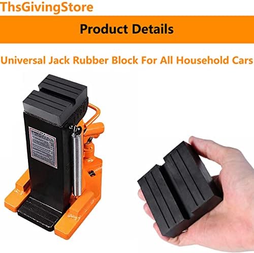 4 Packs Square Jack Pads, Adaptador de trilho preto anti-deslizamento Suporte de blocos de borracha,