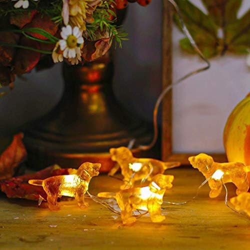 Luzes decorativas de filhotes em 3D e luzes de outono de bolotas para enfeites de ação de graças