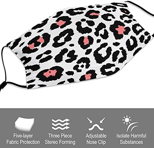 Ztpic 3 PCs Cheetah Face Máscara, Proteção Ajustável Proteção Anti -pó Capa de boca de bocal Máscaras de