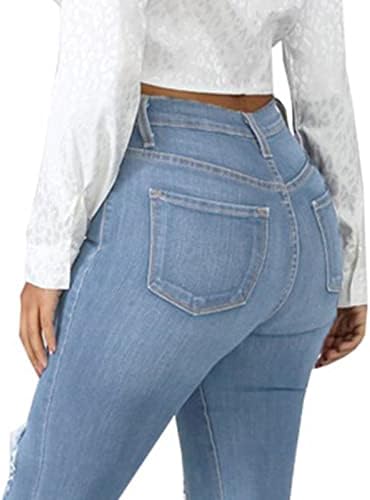 Maiyifu-gj jeans de fundo de sino feminino destacado na cintura alta bainha bruta jeans emagrecedas