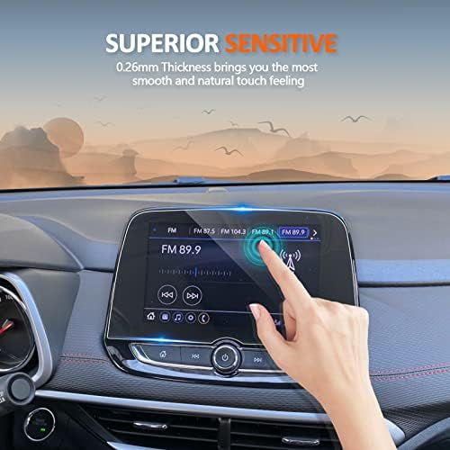 CDEFG Protetor de tela de vidro temperado para 2020 2021 2022 Chevrolet Tracker 8 Tela de toque, Radio de navegação