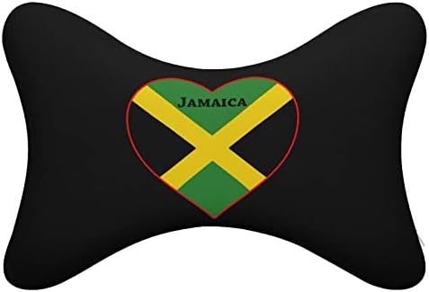 Jamaica Flag Heart Car pescoço travesseiro 2 pcs