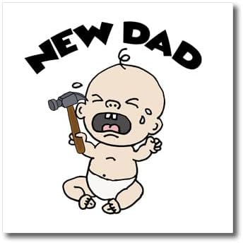 3drose engraçado chorando bebê com martelo novo pai recém -nascido pai. - Ferro em transferências