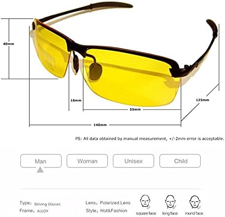 Wirun Night Driving óculos anti -brilho polarizado UV400 Esportes de visão noturna Eyewear para homens