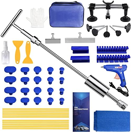 Qiujin 56pcs kit denculador dente, kit de reparo sem pintura com hammer slide T-bar dente puxador, puxador de