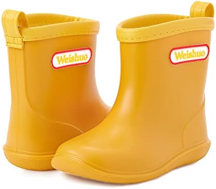 Hailimayo Toddler Rain Boots Girls Garotos Botas leves de PVC Wellington Botas com fácil