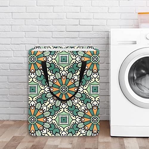 Mandala Color Print Print Collapsible Laundry Horse, 60l de lavanderia à prova d'água de lavagem de roupas
