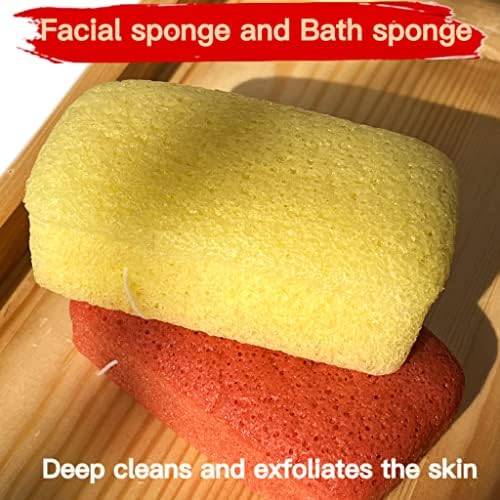 2 PCS esponja facial para limpeza diária e esfoliação suave- Esponjas de massagem Konjac esponjas de limpeza