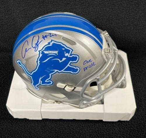 Amani Oruwariye assinou e inscreveu Detroit Lions Mini capacete JSA Testemunha CoA - Mini capacetes autografados