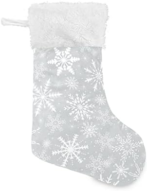 Alaza Christmas meias Floco de neve prateado no clássico cinza Classic personalizado Decorações