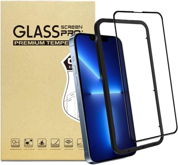 Protetor de tela de vidro temperado em quebra de quebra para iPhone 13 Pro Max/iPhone 14 Plus - 99% de bandeja de