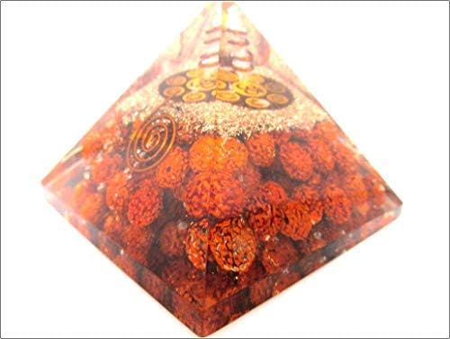 Jato energizado Rudraksha aum orgona pirâmide pedras preciosas mix de metal de cobre cura rara energia positiva