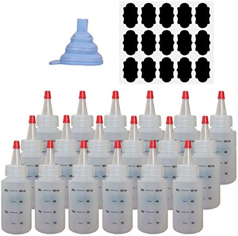 Holotap 18 pacote 2 oz garrafas de espremer plástico vazias com tampas vermelhas garrafa de esguicho de plástico