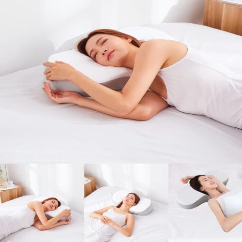 Almofado ergonômico de espuma de memória mdswzai, travesseiro de dormir lateral, travesseiro cervical