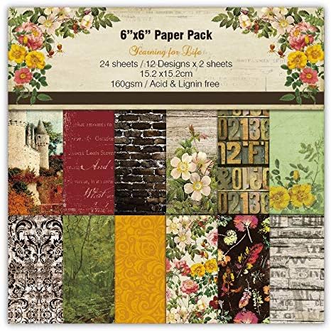 24 folhas 6 x6 Autumn Flor Padrocultor Scrapbooking Papel Pack Pack de papel artesanal artesanal almofada