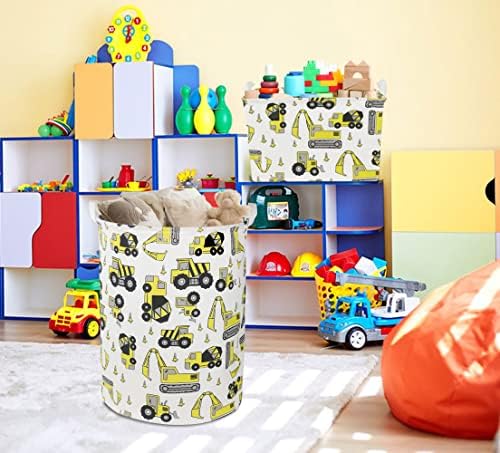 HKEC cesta redonda de lavanderia, cesto de roupa suja para crianças para meninos, cesta de armazenamento de brinquedos