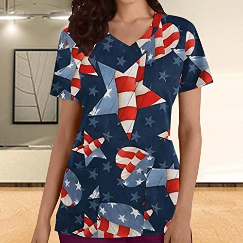 T-shirt de verão para mulheres 2023 Moda Casual Solid Round Pescoço curto bolsos de manga curta