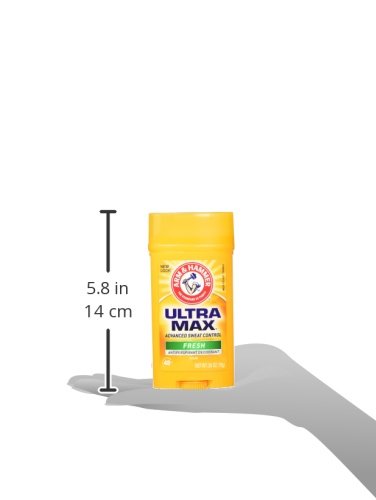 ARM & HAMMER ULTRA MAX INVISÍVEL ANTIPERSPPPSpirante sólido desodorante, fresco, 2,6 oz