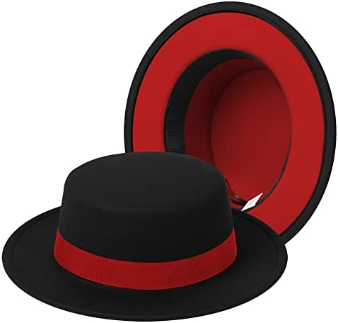 Fedora Hats for Men Mulheres Chapéus de porco Chapéus chapéus lisos Chapéteo largo Chapéus largos