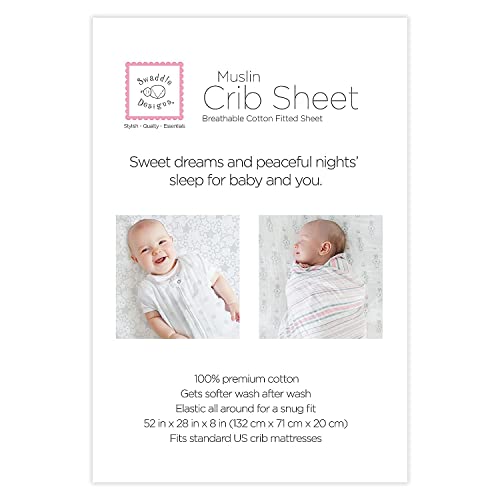 Swaddledesigns mais macio de algodão montado folha de berço/lençol para bebês menino e menina, rosa