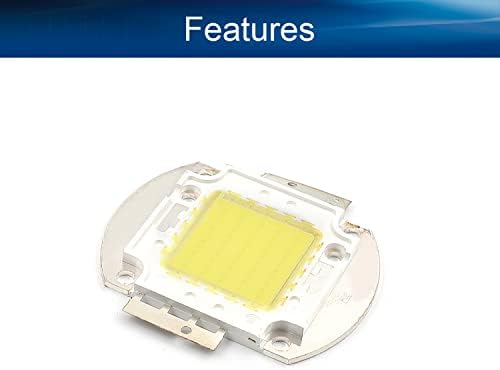 Bettomshin 1pcs High Power Power LED Painel Chip, 6500k 30-34V 900MA 52x52mm Diodos de chip de alumínio de alumínio