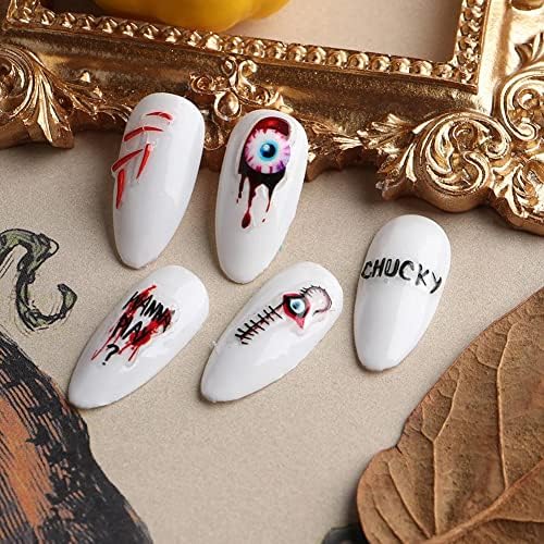 Bom adesivo de unhas de Halloween Scary Manicures Decor Manicure Stick Decorative -