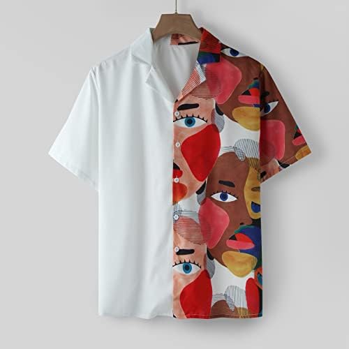 Camiseta de verão camiseta masculina manga gráfica conjunto de lapela e camisa shorts de estampa de verão
