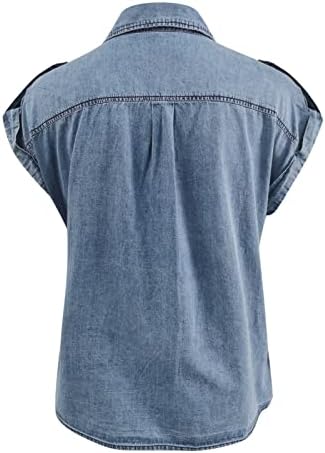 Camisetas para mulheres mulheres modernas femininas casuais jeans de jeans de colar de jeans com