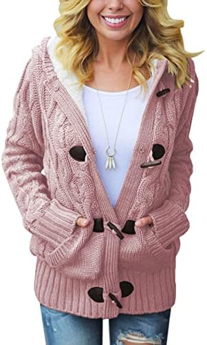 Sport de manga longa esporte aberto casaco casual feminino inverno mole encaixe no botão de suéter de poliéster