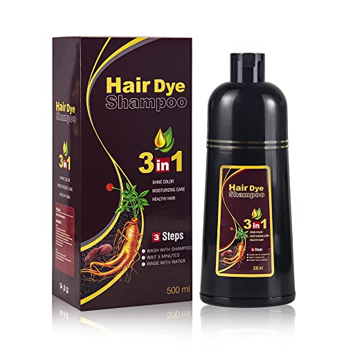 Shampoo de tinta de cabelo, shampoo de cor de cabelo instantâneo preto para cabelos grisalhos