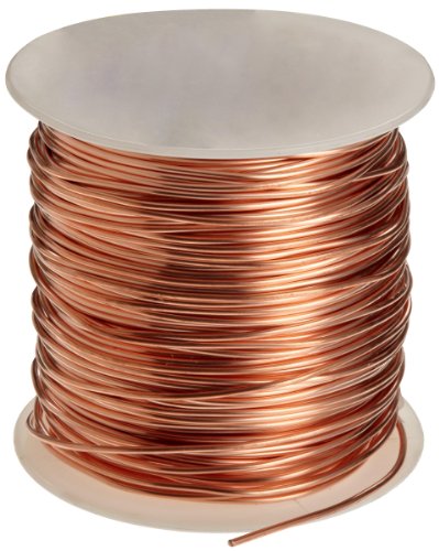 Fio de cobre nu, recozido, bobo de 5 lb, 24 awg, 0,02 de diâmetro, 3965 'de comprimento