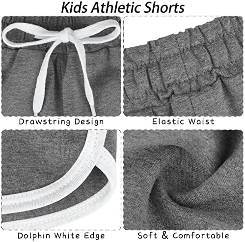 Poroka 3 peças meninas shorts atléticos de algodão shorts esportivos casuais com cordão de ginástica elástica