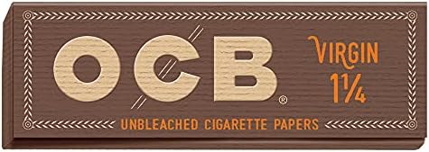 Papões de rolamento de cigarros da OCB Virgin ~ 1 1/4 ~ 4 pacote ~ Inclui American Rolling Club Tube