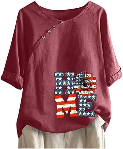 Camisas patrióticas para mulheres American Bandle T-shirts Summer Tops casuais camisetas de manga curta