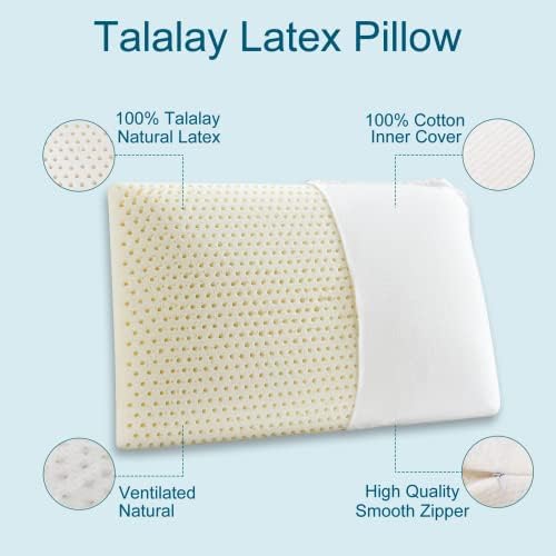 Almofado de travesseiro de látex de talalay para dormir, travesseiro de dormir de látex natural