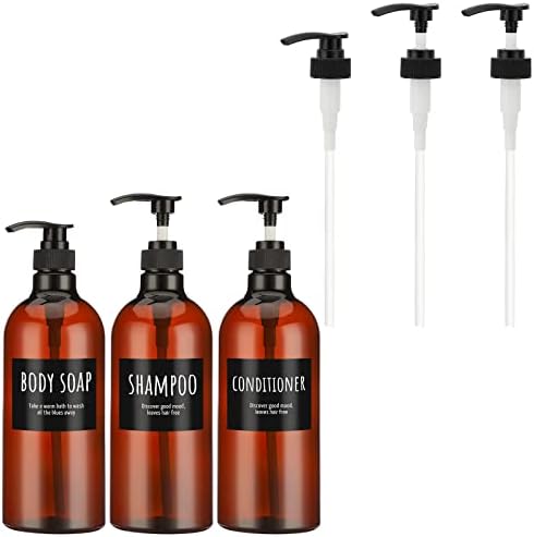 Segbeauty 3pcs Shampoo Garrafas de condicionador de shampoo e cabeça da bomba de dispensador de loção,
