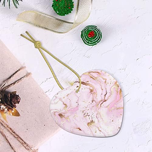 Pintura de mármore com rosa de ouro de ouro de ouro em árvore de Natal decoração de cerâmica