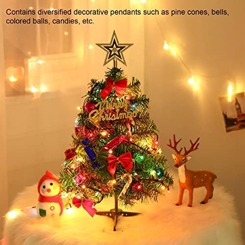 Árvore de Natal de Pllaaoo, árvore de Natal artificial de 19,6 polegadas com luzes LED de várias cores e