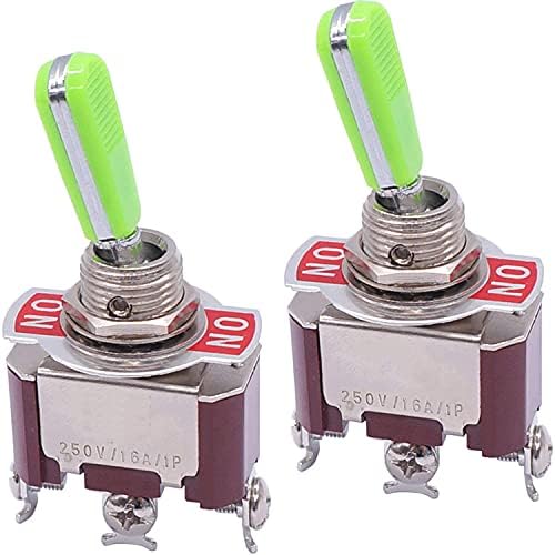 CEKGDB 2PCS UNIVERAL PARTIDO 20A 125V DPST 4 Terminal On/Off Rocker Togle Switch Metal Stainless Top