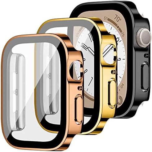 Caso de protetor de tela de 3 pacote para a série Apple Watch Series 6/5/4/se, cobertura de cobertura