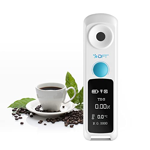 Refratômetro Rcyago Bluetooth Brix com ATC, Coffee Digital Coffee Coface Concenmetomem, alcance de 0-32%