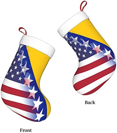 Tzt American Flag and Bósnia Bandeira de Natal, presentes de festa de férias de Natal para decorações