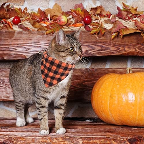 ADOGGYGO Halloween Cat Collars Breakaway com bandana removível, 2 pacote de pacote de outono ajustável