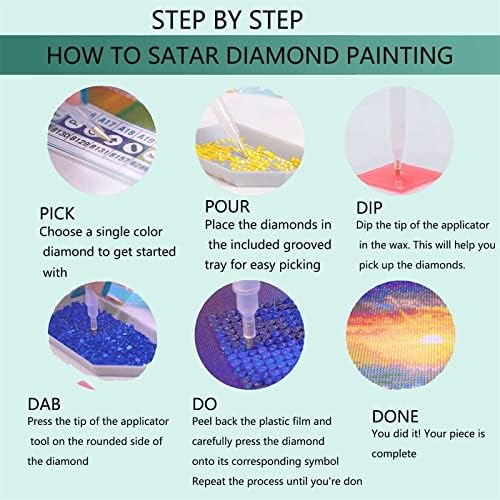 Kits de pintura de diamante 5D DIY para adultos, pinturas de bordados de broca completa de broca de