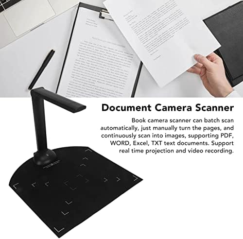 Scanner de câmera de documentos portáteis, 5MP OCR em tempo real scanner USB Scanner Batch Scanning A4 Formato,