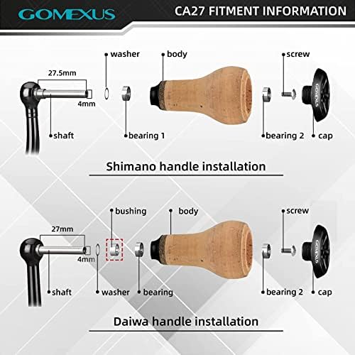 Gomexus Power Knob Compatível para Shimano Stradic TRANX CURADO SLX DAIWA TATULA FUEGO giratória Baitcasting Reel
