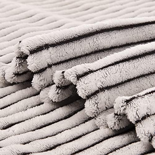 Cobertor de lã de lã de laranja verde para sofá - 50x60 para adultos e crianças, leve, preto e branco - macio, macio,