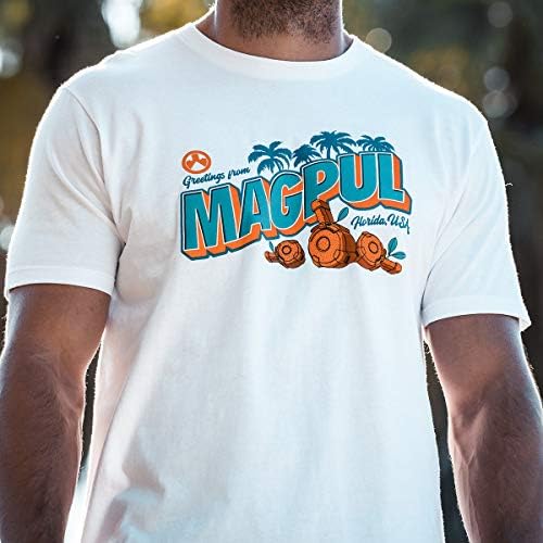 Camiseta de manga curta para homens da tripulação de algodão Magpul para homens