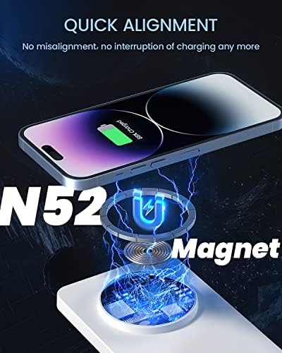 Geekera 3 em 1 carregador sem fio e estação de carregamento sem fio magnético para iPhone para