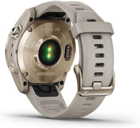 Garmin Fenix ​​7S Sapphire Solar Edition Smart Watch Cream Gold Gold Titanium com banda de areia +
